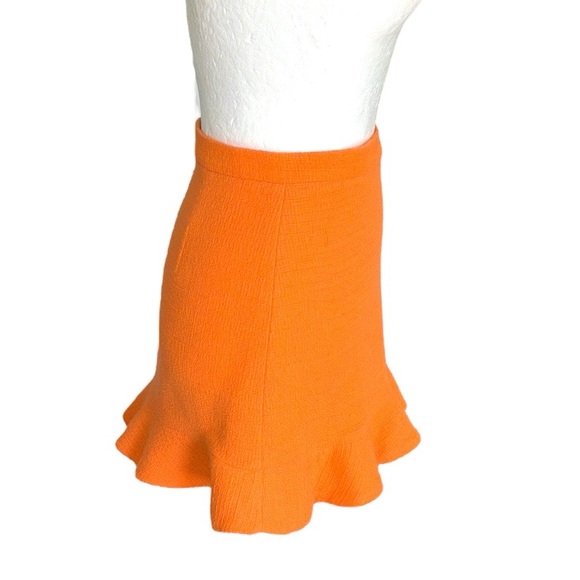 Zara Orange Textured Tweed Ruffle Mini Skirt - S - Picture 7 of 14